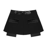 25 Spring New Leather Belt Short Skirt Belt Belt Belt Belt Belt + Two-Piece Pendant Broad Leg Pants Women Two Sets 1070 HZ1208