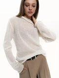 Autumn 2025 New Hollow Sweater Women Wind Soft Loose Knitted Long-Sleeved Cover Hot HZ1208