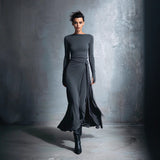 2025 Autumn And Winter New Women's High-Waisted Slacks Solid Color Corduroy Splicing Open Trousers Women HZ1208