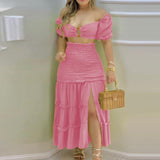 2025 Autumn New Fashion Impact Printing Vest High-Waist Open Fork Dress Set 661 HZ1208