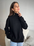 Autumn And Winter Pure Color Turtleneck Sweater Hot Selling Burst Comfortable Loose Basic Jacket Sweater Woman HZ1208