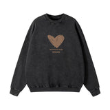 2025 Autumn And Winter New Pure Cotton Water Wash Old Sweater Women In Batik Retro Print Top Lady HZ1208