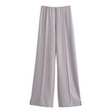 Autumn New Double-Sided Round Collar Blouse 3641859 Elastic Casual Trousers 3641860 HZ1208