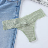 Comfortable Breathable Thread Cotton Splicing Lace T-Shirt Cotton Lace Lace Side Large Size Low-Rise T-Pants Ladies Trousers HZ1208