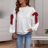 Autumn And Winter New Women's Pure Color V-Neck Loose Blouse Casual Straight Trousers Pit Two Sets HZ1208