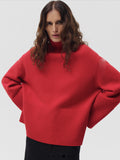 2025 New Loose Knitting Jacket Solid Color High-Collar Loose Autumn And Winter Women's Sweater HZ1208
