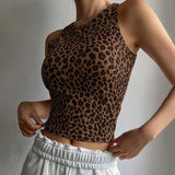 Hottie Net Red Leopard Pure Lust Wind Vest Female Summer Pure Lust Sexy Comfortable Skin Short-Term Open Umbilly Coat HZ1208