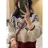 Autumn/Winter 2025 New Retro Buckle Design High-Necked Ladies Knitted Cardigan Pure Color Ocean Sweater Fashion HZ1208