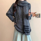 Autumn/Winter 2025 New Retro Buckle Design High-Necked Ladies Knitted Cardigan Pure Color Ocean Sweater Fashion HZ1208