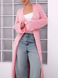 Autumn Long Hollow Knitted Coat Women Slim Thin Casual Fashion Party Out Of The Street Temperament HZ1208