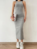 2025 Rib-Dress Dress Body-Body-Skinny Vest Sleeveless One-Step Skirt Babes HZ1208