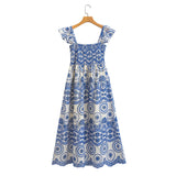 2025 Multi-Color Embroidered Flying Sleeve Dress 23002 HZ1208