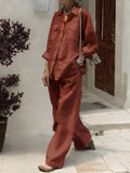 Autumn 2025 New Women's Long-Sleeved Shirt Loose Pants Two Sets HZ1208