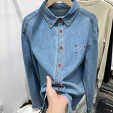 Vintage Embroidered Cowboy Shirt 2025 Spring/Winter Mid-Autumn Relaxed Casual Design New Hundred Shirt Coat HZ1208
