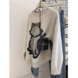 Autumn/Winter 2025 New Retro Buckle Design High-Necked Ladies Knitted Cardigan Pure Color Ocean Sweater Fashion HZ1208