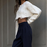 Autumn And Winter Lazy Tattered Loose Short Sweater Women's Hair Side To Make Old Brocing Woven Loose Velvet Long-Sleeved Top HZ1208