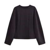 Autumn New Double-Sided Round Collar Blouse 3641859 Elastic Casual Trousers 3641860 HZ1208