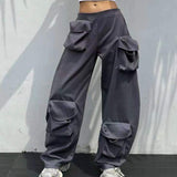 25 New Personality Tailoring Three-Dimensional Pocket Trousers Casual Pants Women 1702 HZ1208