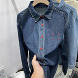 Vintage Embroidered Cowboy Shirt 2025 Spring/Winter Mid-Autumn Relaxed Casual Design New Hundred Shirt Coat HZ1208