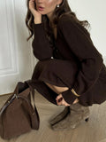 Hot Loose Knitted Set Women 2025 Autumn And Winter New Button Cardigan Sweater + Straight Skirt HZ1208