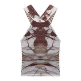 2025 Millennium Hottie Thai-Style Hanging Neck Sling Vest Woman Summer Bare Sleeveless Tight Short Coat Wear HZ1208