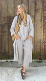 2025 Explosion. Women's Casual Cotton Set Long-Sleeved Round Collar Trousers Casual Set HZ1208