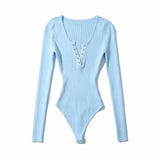 2025 Casual Crew Neck Long Sleeve Bodysuit HZ1208