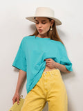 2025 Hot Summer T-Shirt Women's Pure Cotton 16-Color Basic Loose Top Ins Soft T-Shirt HZ1208