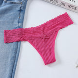 Comfortable Breathable Thread Cotton Splicing Lace T-Shirt Cotton Lace Lace Side Large Size Low-Rise T-Pants Ladies Trousers HZ1208