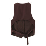 Back Opening Design Vest 47497766 Folding Pants 1255435 Set HZ1208