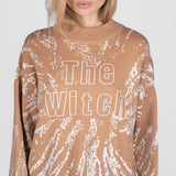 Loose Letter Embroidery Personality Tattered Wool Woven Long-Sleeved Sweater Women's Autumn And Winter Letter Embroidery HZ1208