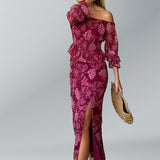 2025 French Collar Long Sleeve New Women's Temperament Elegant Long Dress HZ1208