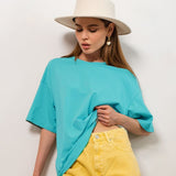 2025 Hot Summer T-Shirt Women's Pure Cotton 16-Color Basic Loose Top Ins Soft T-Shirt HZ1208