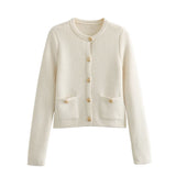 2025 Spring Button Knitted Cardigan Coat Small Scented Women's Sweater 6427034 HZ1208