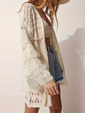 2025 New Women's Cardigan Long-Sleeved Loose Knitted Shirt Casual Hollow Design HZ1208