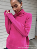 Autumn And Winter Pure Color Turtleneck Sweater Hot Selling Burst Comfortable Loose Basic Jacket Sweater Woman HZ1208