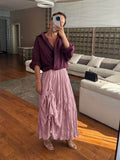 2025 Spring And Autumn New 100 Folded Wrinkles Skirt Hot Soft Half Dress In Wind HZ1208