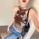 2025 Millennium Hottie Thai-Style Hanging Neck Sling Vest Woman Summer Bare Sleeveless Tight Short Coat Wear HZ1208