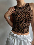 Hottie Net Red Leopard Pure Lust Wind Vest Female Summer Pure Lust Sexy Comfortable Skin Short-Term Open Umbilly Coat HZ1208