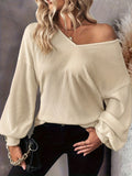 V-Neck 2025 Autumn/Winter T-Shirt Blouse Casual Fashion Elegant And Comfortable Knitwear HZ1208