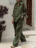 Autumn 2025 New Women's Long-Sleeved Shirt Loose Pants Two Sets HZ1208