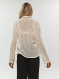 Autumn 2025 New Hollow Sweater Women Wind Soft Loose Knitted Long-Sleeved Cover Hot HZ1208