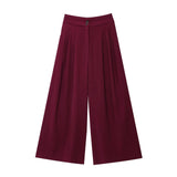 Z Women's 2025 Summer New Fashion Retro Waist Design Cardigan Top Broad Leg Trousers Set HZ1208