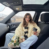 French Bow Sweater Cardigan Jacket Languid Short Heavyweight Knitted Jersey Woman HZ1208