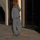 Fashion Jacket Set High Street Cuffs Hair Printing Lazy Wind Loose Leisure Trend Feeling Women HZ1208