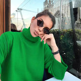 Hot Selling Solid Women's Knitting Knitting Jacket High-Collar Sweater Loose 066 HZ1208