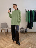Hot Sale Of Solid Color Round-Neck Sweater Women 2025 New Soft Knitting Base Top HZ1208