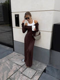 Hot Sales 2025 New Long-Sleeved Splicing Fake Two Vest Sexy Modale Temperament Dress HZ1208