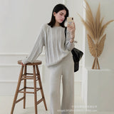 Small Gold Buckle Simple Knitted Cardigan 2025 Spring New Round-Neck Short Sweater Jacket HZ1208