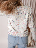 2025 Clothes Autumn Women's Color Dot Splicing Knitted Sweater HZ1208